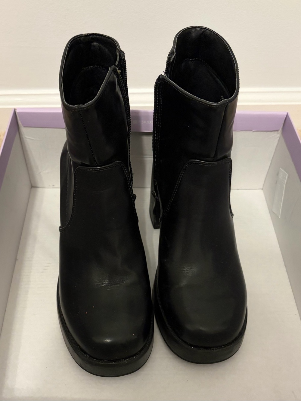 Madden Girl Black Leather Ankle Booties